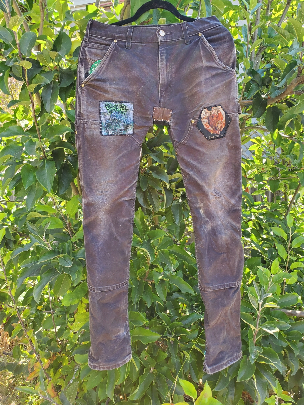 Carhartt Black  Fadded  Slim Straight Jeans with Patches 29x30